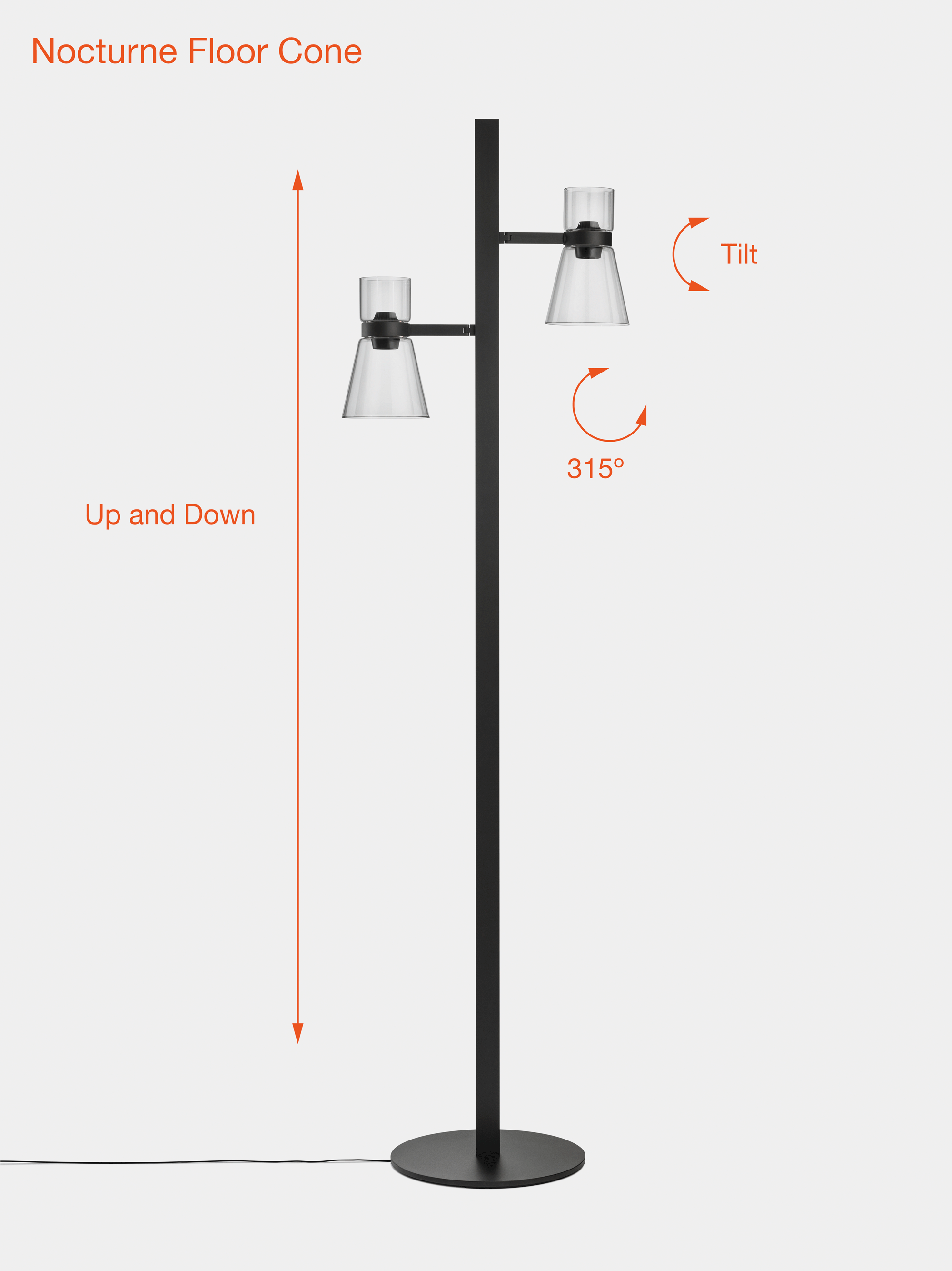 Animation showing the rotation and tilt mechanism of the FLOS Nocturne